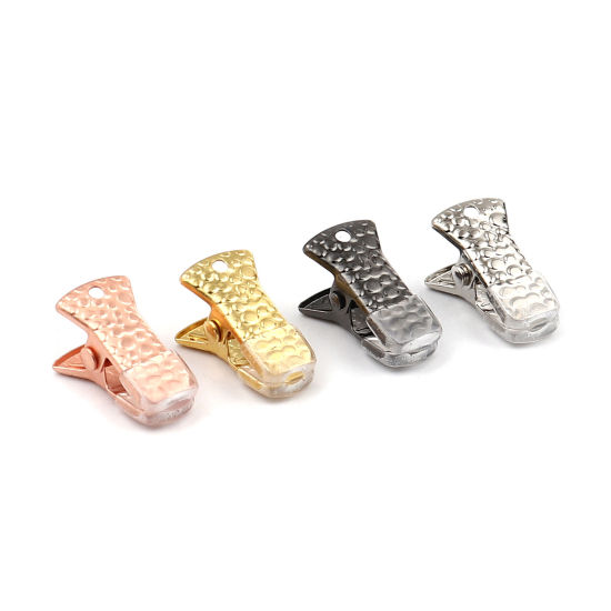 Изображение Silicone Clips Used to Clamp the Mouth Mask Gold Plated Carved Pattern 20mm x 10mm, 10 PCs