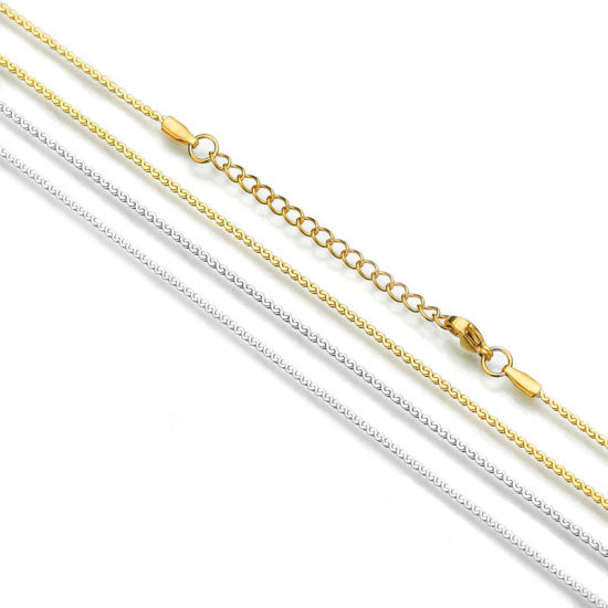 Image de Stainless Steel Necklace S-shape Gold Plated 40cm(15 6/8") long, Chain Size: 1.5mm, 1 Piece