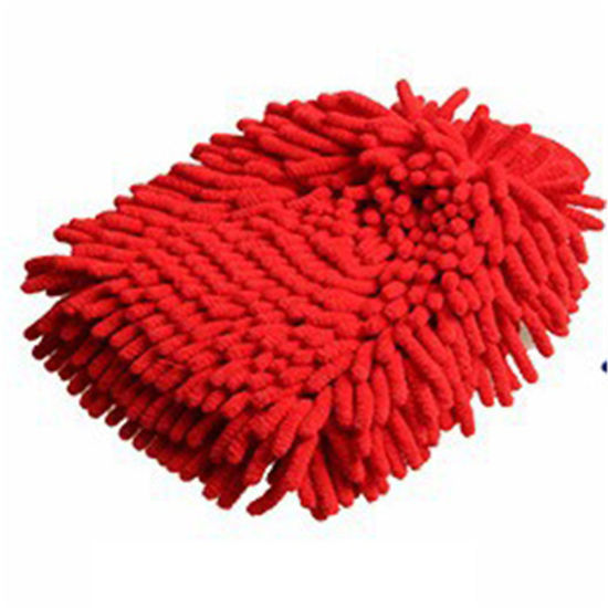 Bild von Chenille Doppelseitig Reinigung Handschuh Rot 23cm x 8cm, 1 Stück