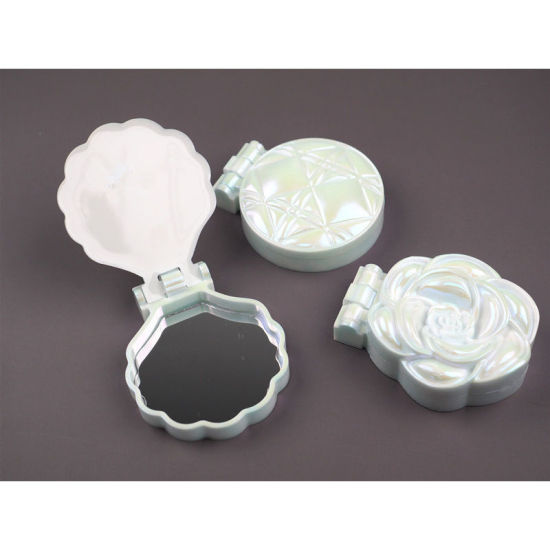Picture of Silicone Resin Mold For Jewelry Making Folding Mirror Shell White 16.1cm, 1 Piece