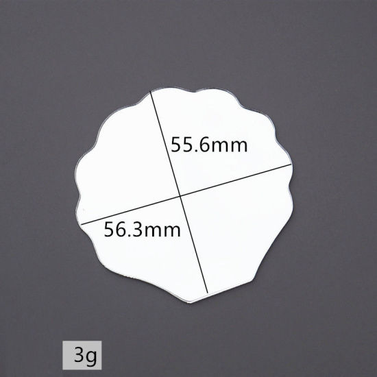 Picture of Glass Mold For Jewelry Making Mirror Lens Shell White 56mm x 56mm, 1 Set ( 10 PCs/Set)