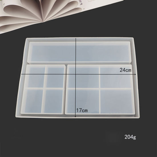 Picture of Silicone Resin Mold For Jewelry Making Rectangle Storage Box White 24cm x 17cm, 1 Piece