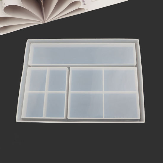 Picture of Silicone Resin Mold For Jewelry Making Rectangle Storage Box White 24cm x 17cm, 1 Piece