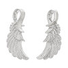 Picture of Brass Charm Pendants Angel Wing Silver Tone 21mm( 7/8") x 8mm( 3/8"), 5 PCs