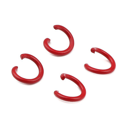 Image de 200 Pcs 8mm Dia, 1.2mm(taille 17) Anneaux de Jonction pour la Fabrication de Bijoux Ouvert en Alliage de Fer Rouge Rond