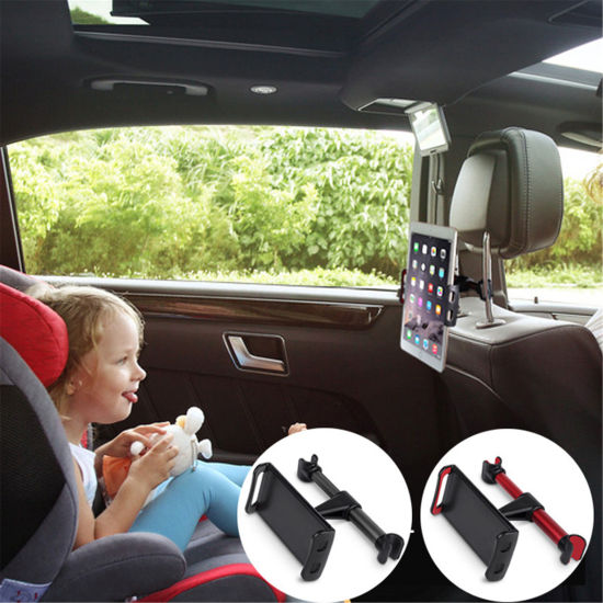 Picture of 360°Rotation Tablet Holder for Car Back Seat Black & Red, 1 Set