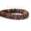 Picture of Coconut Shell Spacer Beads Flat Round Coffee About 10mm Dia, Hole: Approx 1mm, 41cm long, 3 Strands (Approx 90 PCs/Strand)