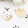 Picture of Zinc Based Alloy Charms Round Gold Plated White Rabbit Enamel 28mm x 25mm, 10 PCs