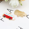 Picture of Zinc Based Alloy Charms Bus Gold Plated Multicolor Enamel 29mm x 18mm, 10 PCs