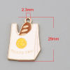 Picture of Zinc Based Alloy Charms Gold Plated White & Brown Smile Enamel 29mm x 20mm, 10 PCs