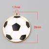 Picture of Zinc Based Alloy Sport Charms Football Gold Plated Black & White Enamel 28mm x 25mm, 5 PCs