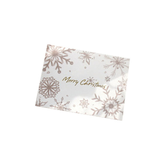 Picture of Paper Envelope DIY Scrapbook Deco Stickers Rectangle French Gray Snowflake Pattern 11.5cm x 8.5cm, 1 Set