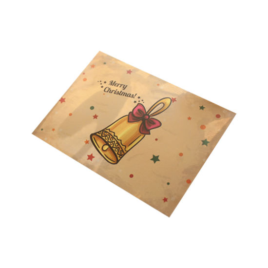 Image de Enveloppe en Papier Autocollants pour DIY Déco Rectangle Cloche de Noël Brun Clair 11.5cm x 8.5cm, 1 Kit