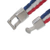 Image de Bracelets Bouton Pression Trois Convenable à 18mm/20mm Bouton Pression en Alliage de Zinc+Simili-Cuir Multicolore Argent Mat Tissé 20.5cm long, Taille de Trous: 6mm, 1 Pièce