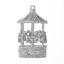 Picture of Zinc Metal Alloy 3D Pendants Merry-go-round /Carousel Silver Tone 38mm(1 4/8") x 22mm( 7/8"), 2 PCs