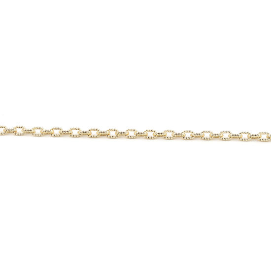 Picture of Brass Link Curb Chain Findings Oval Gold Plated 6x4mm, 1 M                                                                                                                                                                                                    