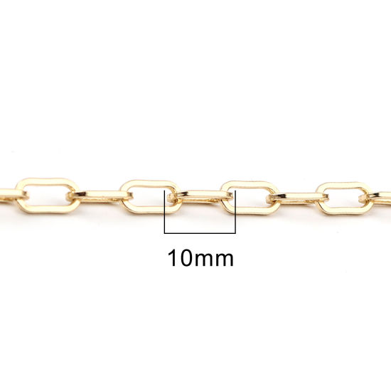 Picture of Brass Link Cable Chain Findings Oval Real Gold Plated 10x5mm, 1 M