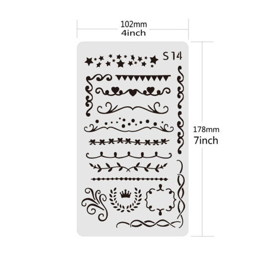 Picture of PET Children DIY Drawing Template Number Initial Alphabet/ Capital Letter Pattern White 17.8cm x 10.2cm, 1 Piece