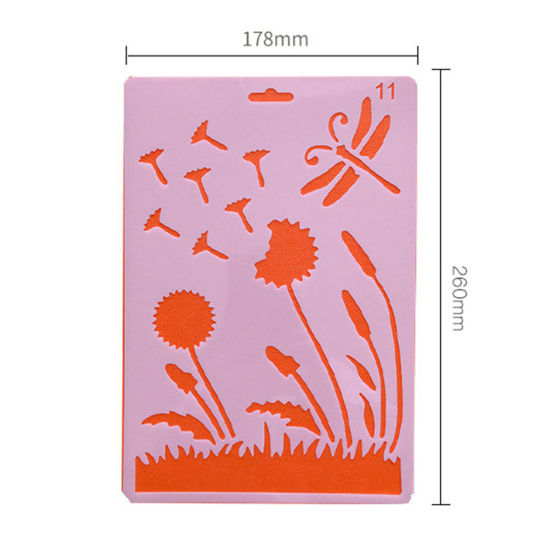 Picture of PET Children DIY Drawing Template Dandelion Dragonfly Pattern White 26cm x 17.8cm, 1 Piece