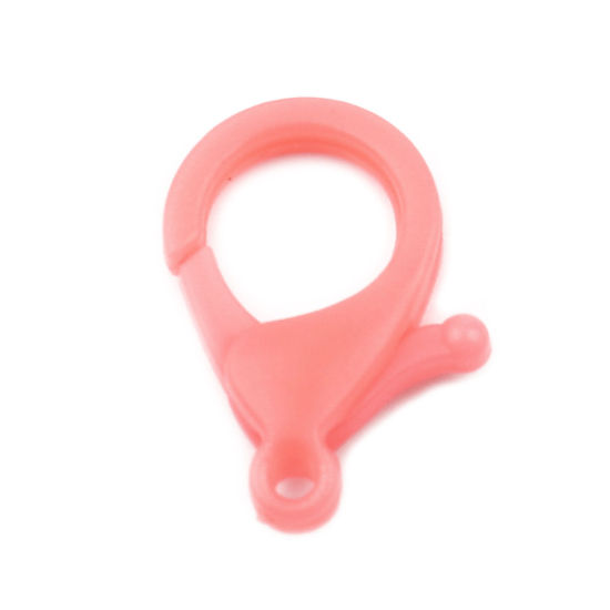 Image de Fermoir Mousqueton en Plastique Rose Pêche 25mm x 17mm, 30 Pcs