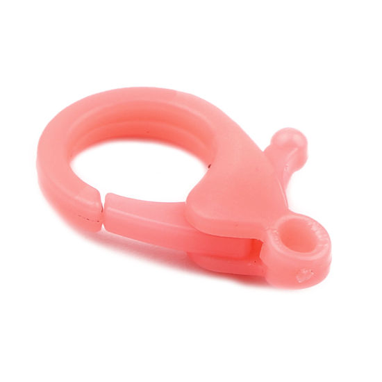 Image de Fermoir Mousqueton en Plastique Rose Pêche 25mm x 17mm, 30 Pcs