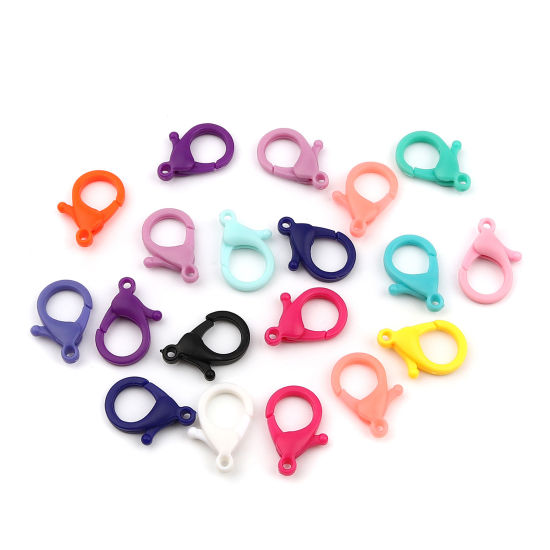 Image de Fermoir Mousqueton en Plastique Rose Pêche 25mm x 17mm, 30 Pcs