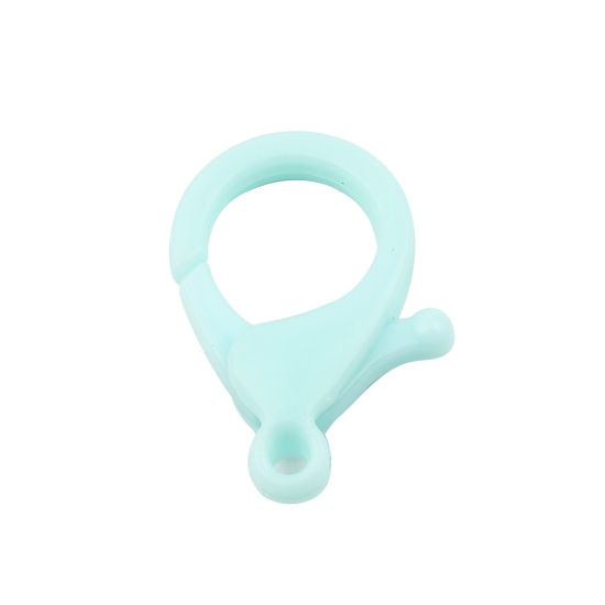 Image de Fermoir Mousqueton en Plastique Vert Menthe 25mm x 17mm, 30 Pcs