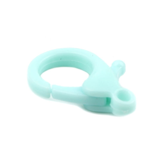 Image de Fermoir Mousqueton en Plastique Vert Menthe 25mm x 17mm, 30 Pcs