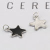 Picture of Zinc Based Alloy Galaxy Charms Star Silver Tone Black Enamel 20mm x 14mm, 10 PCs