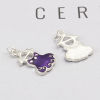 Picture of Zinc Based Alloy Clothes Charms Skirt Silver Plated Purple Enamel 25mm x 14mm, 10 PCs