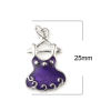 Picture of Zinc Based Alloy Clothes Charms Skirt Silver Tone Purple Enamel 25mm x 14mm, 10 PCs
