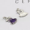Picture of Zinc Based Alloy Clothes Charms Skirt Silver Tone Purple Enamel 25mm x 14mm, 10 PCs