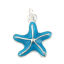 Bild von Zinklegierung Ozean Schmuck Charms Seesterne Versilbert Blau Emaille 21mm x 16mm, 10 Stück