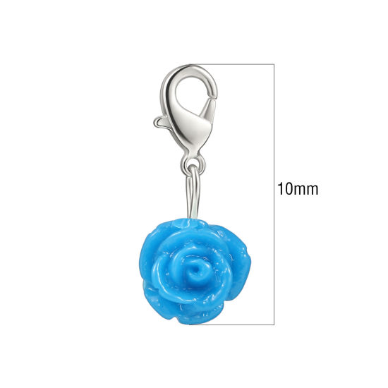 Picture of Plastic Knitting Stitch Markers Rose Flower Blue 12 PCs