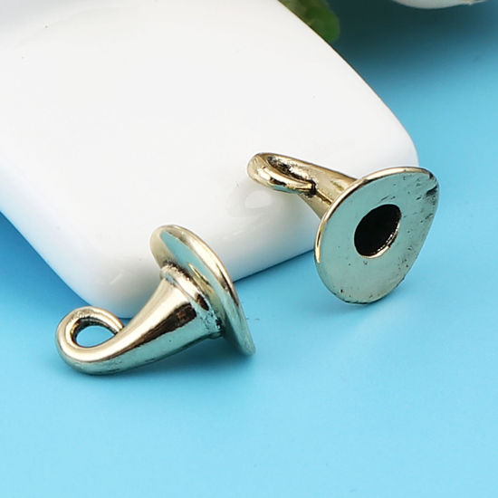 Immagine di Lega di Zinco Charms Cappello da Strega di Halloween Oro Antico 11mm x 11mm , 10 Pz