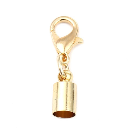Image de Embouts pour Cordons Cordon pour Collier Bracelet en Alliage de Zinc Colonne Plaqué Or KC ( pr Cordons: 5mm ) 24mm x 5mm, 30 Pcs