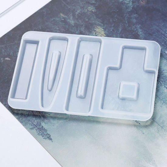 Picture of Silicone Resin Mold For Jewelry Making Geometric Drop White 10.2cm x 6.5cm, 1 Piece