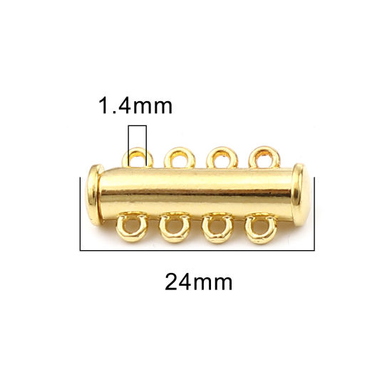 Bild von Zinklegierung Magnetverschluss Zylinder Vergoldet Zum Öffnen 24mm x 11mm, 5 Stück