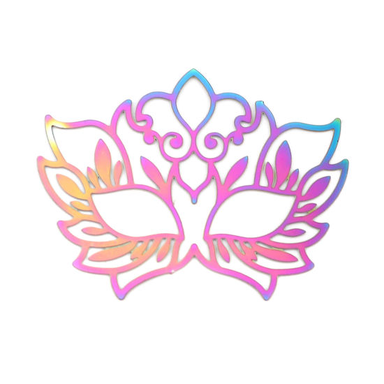 Imagen de Acero Inoxidable Filigrana Estampación Colgantes Flor de Loto AB Multicolor Revestimiento 33mm x 25mm, 5 Unidades
