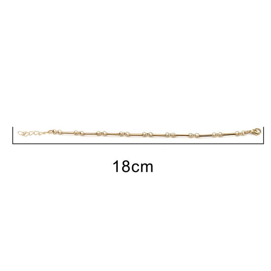 Image de 1 Pièce Bracelets Élégant en 304 Acier Inoxydable Placage sous Vide Doré Ovale 18cm long