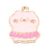 Imagen de Zamak Colgantes Charms Cerdo Chapado en Oro Rosado Esmalte 19mm x 14mm, 20 Unidades