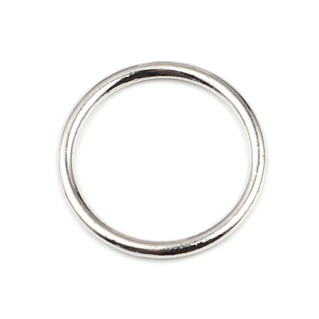 Image de 100 Pcs 19mm Dia, 1.5mm(taille 15) Anneaux de Jonction pour la Fabrication de Bijoux Fermés Soudée en Alliage de Zinc Argent Mat Rond