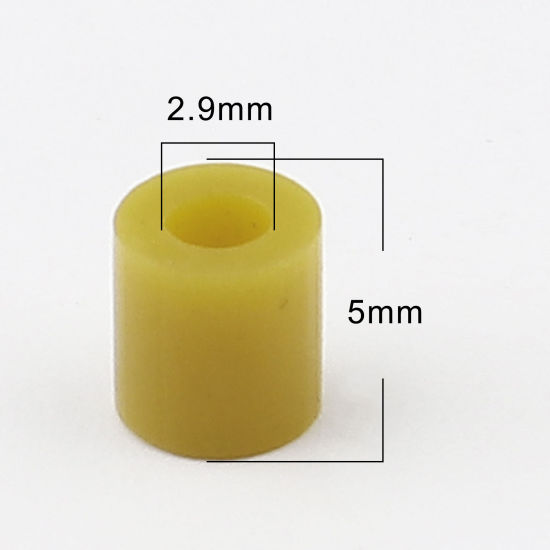 Image de Perles en Acrylique Poney Bubblegum Colonne Brun Jaune 5mm x 5mm, Trou: env. 2.9mm, 2000 Pcs