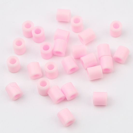 Image de Perles en Acrylique Poney Bubblegum Colonne Rose 5mm x 5mm, Trou: env. 2.9mm, 2000 Pcs