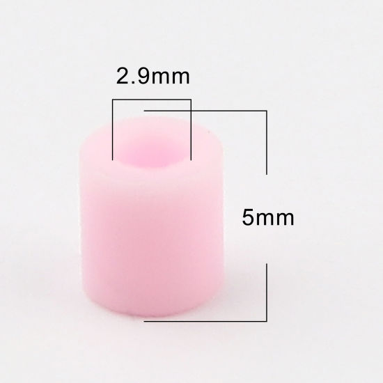 Image de Perles en Acrylique Poney Bubblegum Colonne Rose 5mm x 5mm, Trou: env. 2.9mm, 2000 Pcs