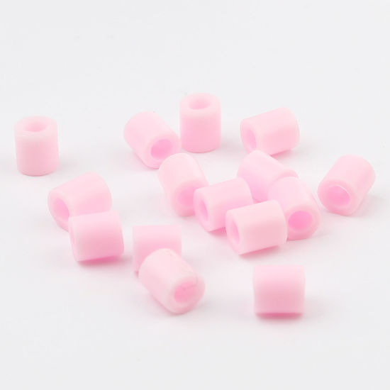 Image de Perles en Acrylique Poney Bubblegum Colonne Rose 5mm x 5mm, Trou: env. 2.9mm, 2000 Pcs