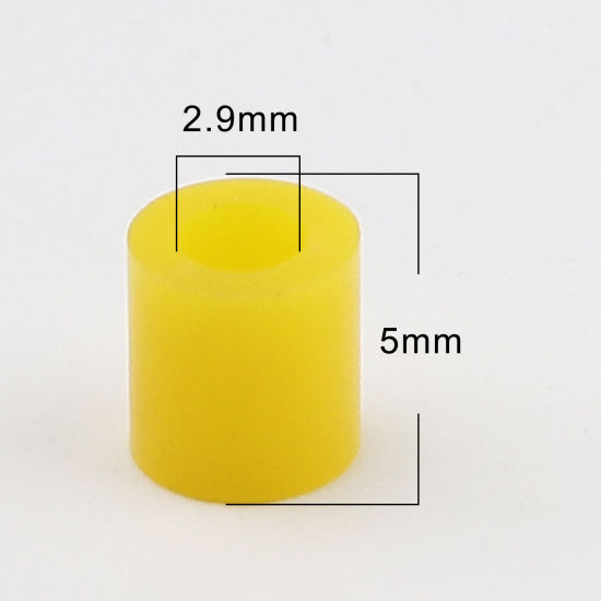 Image de Perles en Acrylique Poney Bubblegum Colonne Jaune 5mm x 5mm, Trou: env. 2.9mm, 2000 Pcs