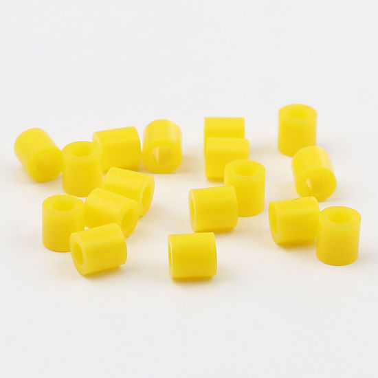 Image de Perles en Acrylique Poney Bubblegum Colonne Jaune 5mm x 5mm, Trou: env. 2.9mm, 2000 Pcs