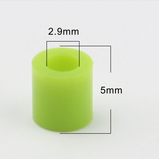 Image de Perles en Acrylique Poney Bubblegum Colonne Vert 5mm x 5mm, Trou: env. 2.9mm, 2000 Pcs