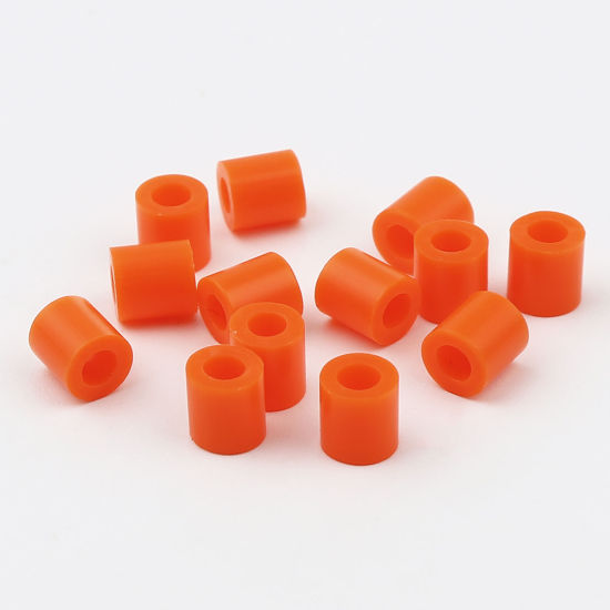 Image de Perles en Acrylique Poney Bubblegum Colonne Orange 5mm x 5mm, Trou: env. 2.9mm, 2000 Pcs
